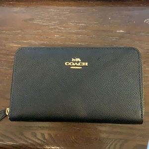 Coach compact zip around wallet